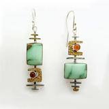 Vintage Earrings in Antique Green Stone