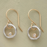 Vintage Gold and Silver Earrings with Zirconia