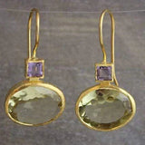 Gold and Green Crystal Earrings