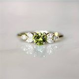 Vintage Ring with Olive Green Zirconia