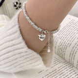 Elegant bracelet with heart in silver