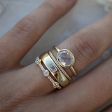 Gold and Zirconia Ring Set