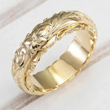 Gold Vintage Ring with Flower