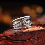 Vintage Silver Ring with Wave