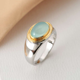 Vintage Ring with Green Moonstone