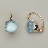 Vintage Blue Earrings with Embedded Zirconia