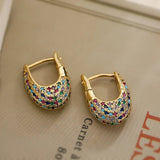 Elegant Colourful Earrings with Embedded Crystals