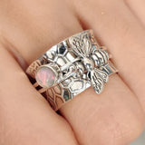 Moonstone Ring with Bee