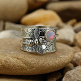 Moonstone Ring with Bee