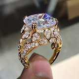 Gold Ring with Vintage Glass