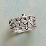 Vintage Flower Ring in Silver