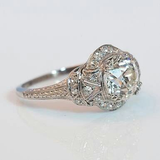 Vintage ring in crystal silver