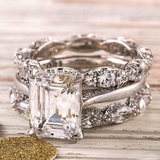 Vintage Silver Ring with Sparkling Layers