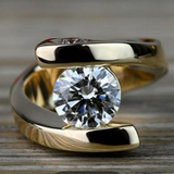 Vintage Spiral Ring with Zirconia