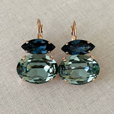 Vintage earrings in green and blue