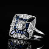 Brilliant Ring with Dark Blue Zirconia