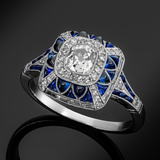 Brilliant Blue Square Ring