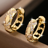 Gold Hoop Earrings with Shine