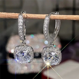 Vintage Silver Earrings with Cubic Zirconia