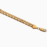 Vintage Flat Link Gold Curb Chain Necklace