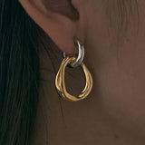 Vintage Bicolour Metal Earrings