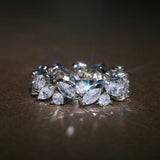 Vintage eternity ring with round and marquise diamonds