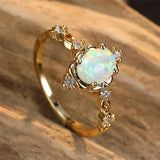 Handcrafted Ring with Golden Opal
