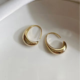 Vintage crescent moon earrings in shiny gold