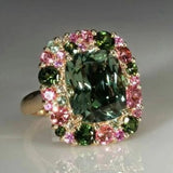 Vintage Green and Rose Gold Ring