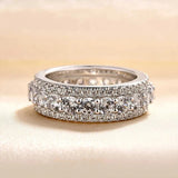 Vintage silver ring with eternity band