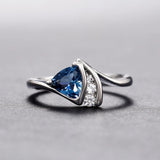 Silver Vintage Ring with Triangular Blue Stone