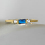 Stunning Blue Gold Centre and Sparkling Ring
