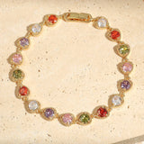 Vintage Gold Heart Rainbow Bracelet
