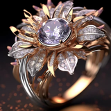 Exotic Violet Flower Ring